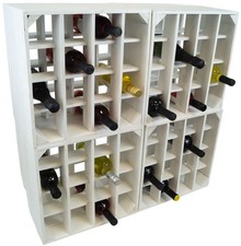 4er Set Weinregal 16er weiss
