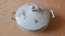 DDR Suppenschüssel Rosenmuster Soßenschüssel Terrine GDR Porzellan Triptis VEB
