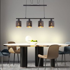 Pendelleuchte Hängeleuchte Esszimmerlampe schwarz gold 4x E14 Höhenverstellbar