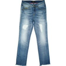 Killah W27 L28 Jeans Hose blau Damen Stretch high R. Slim Patchwork used Look 34