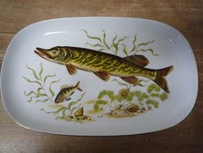 Wunsiedel Bavaria Porzellan Fisch Motiv Barsch Hecht Teller Servierplatte