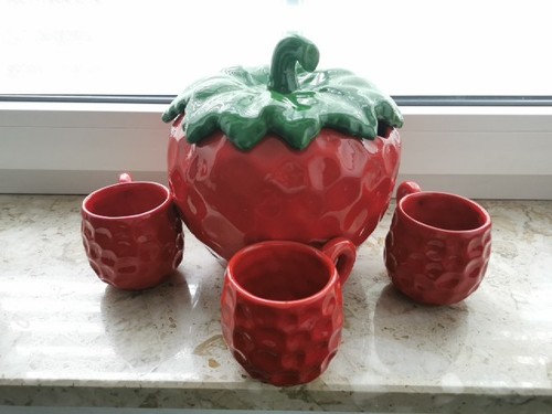 Bowleschüssel erdbeer form - erdbeer,