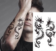 Temporäres Tattoo SET Drache Dragon Wasserfest Einmal Klebetattoo Muster China