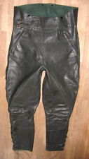 RARITÄT! Herren- Motorrad - LEDERHOSE / Lederbreeches in dkl.- grün ca. 52-54