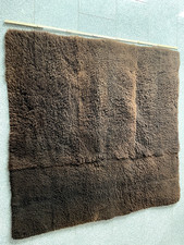 Lammfelldecke echt Schaffelldecke 140 x 140 Felldecke Lamm Tagesdecke braun