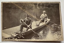 orig. Photo postcard boat men