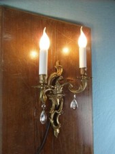 Wandlampe Antik Messing B.J&Son Wandleuchte Louis Philippe Doppelt Prismen o5d1