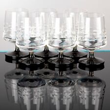 6 Cognac Gläser Schwenker grün Friedrich Kristall Glas Keil Schliff ~ 60er ReUse