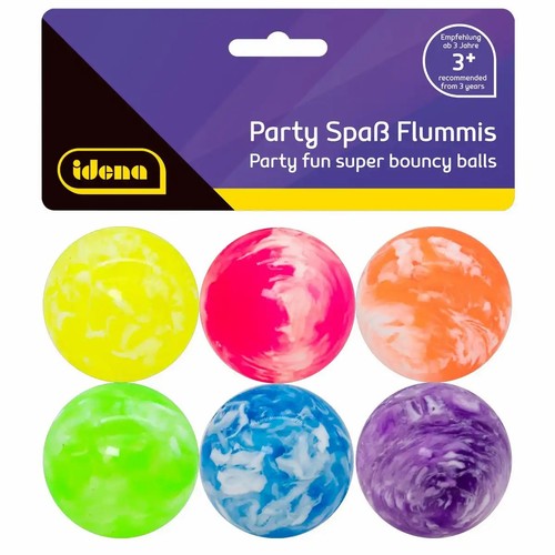 Flummis gelb pink orange - 6x,