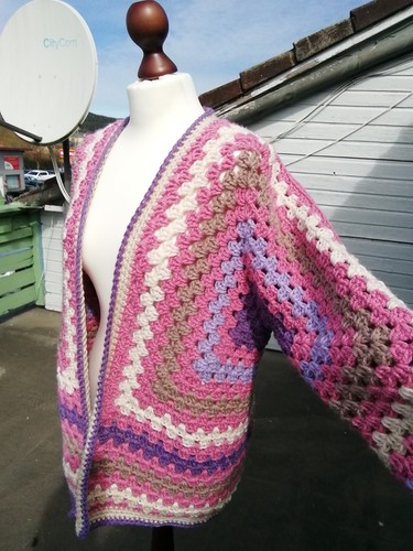 Häkeljacke hexagon cardigan - häkeljacke, *hexagon