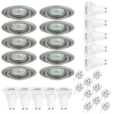 10 x LED Einbaustrahler Eisen