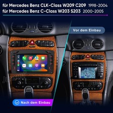 Für Mercedes Benz CLK W209 W203 1998-2004 Carplay Android14 Autoradio GPS 2+64GB