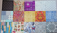 15 Servietten - Muster Fliesen Pattern Ornament Holz 33 x 33 N58