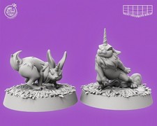Wachsamer Hase mit Horn Miniatur Set Begleiter Figur für TTRPGs wie D&D 5e DSA