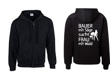 Kapuzenjacke - Bauer mit Säge