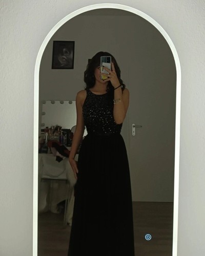 Schwarzes langes kleid - schwarzes,