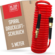 Mr. Soda Blaster | Leichter Spiral-Druckluftschlauch 5 Meter Passend Für Kompres