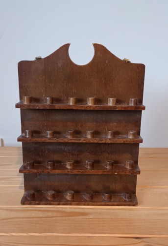 Vintage holz fingerhut vitrine - fingerhut,