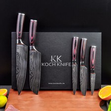 5tlg Messer Set im Damascus