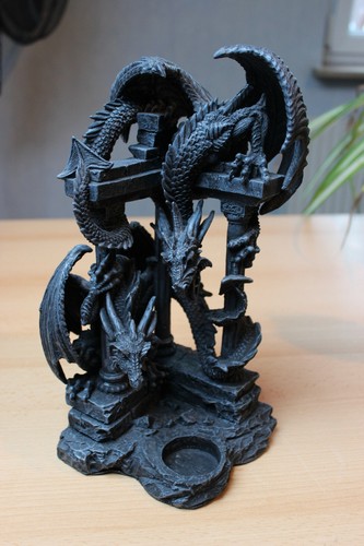 Gothic dragon candle holder - dragon,