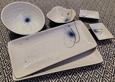 Sushi-Set - aus Steingut - für 2 Personen - Geschirr 6teilig