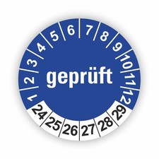 Geprüft Prüfplaketten BLAU Ø 20 I 30 I 40 mm Nächste Prüfung I Wartungsetiketten