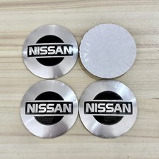 4x 56mm Für Nissan Logo Felgendeckel Nabenkappen Emblem Aufkleber Silber/Schwarz