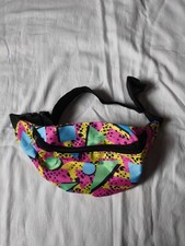 90er Jahre Gürteltasche Bauchtasche Abstrakt Muster Zwei Fächer Top Zustand