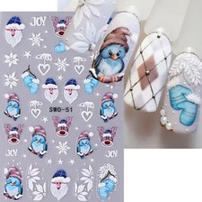 3D Nagel Sticker Nail Art Weihnachten Xmas Glitzer Selbstklebend Aufkleber