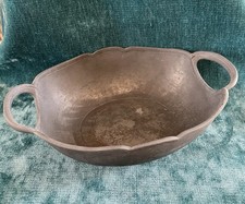 Alte Zinn Schale mit Griffen