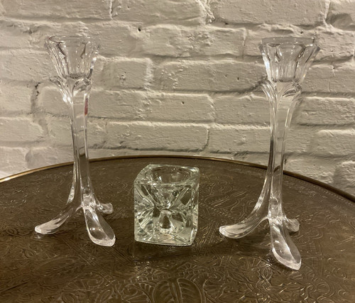 Kerzenhalter set aus glas - set, 3x