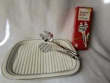 Goebel Oeslauer Manufaktur Bavaria W. Germany Porzellan Spargelplatte WMF Zange