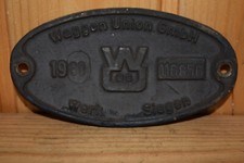Altes Lokschild/Guss,Waggon Union 1980,Werk Siegen,Eisenbahn,Lokomotive,Original