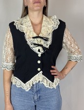 Vintage City Mode Paris Blouse – Made in France - Romantic Gothic (T40 Size L)
