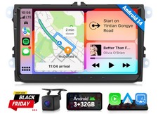 9" Android 14 Autoradio Navi Apple CarPlay DSP Radio für VW Passat B6 B7 Polo 9n