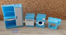 Puppenhaus Möbel Schrank, Waschmaschine, Trockner und Mangel