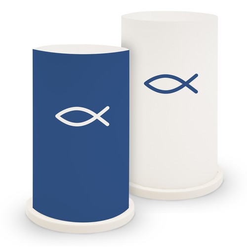 Itenga windlicht fisch blau - windlicht, "fisch