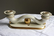 alter Kerzenständer, Hertel Jacob Porzellan Bavaria Germany, Goldrand