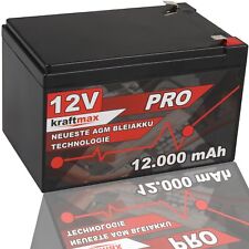 12 Volt kraftmax AGM Bleiakku 12V 12Ah Blei Akku Batterie - Neuste Generation