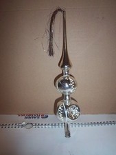 Deko Weihnachten Christbaumspitze silber 29 cm Mundgeblasen