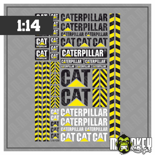 Caterpillar cat aufkleber set - cat,