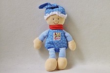 Sigikid Stoffpuppe Junge blau weiß mit Schal Puppe Dolly Schmusepuppe (T166)