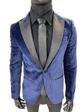 Designer Blau Samt Anzug