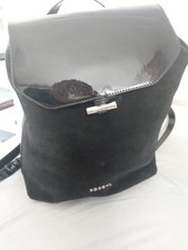Damen Tasche Rucksack Schwarz Material Steht Nicht Drin Nap Verlours Leder...