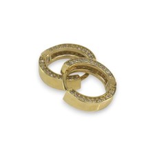 Klapp- Creolen 585/- 14k Gelbgold mit Zirkoniabesatz Ø ca. 1,5 cm NEU