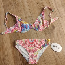 Bikini 36 Neu Aquafeel  Weiß Bunt Rosa