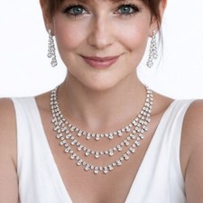Schmuckset silber Strass
