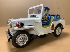 Nomura Police Jeep Groß 35cm 60‘er Jahre Batteriebetrieb Defekt zum Restaurieren