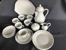 Hutschenreuther Dresden weiß Kaffeeservice 6 Personen mit Vorlegeplatte 22 tlg.