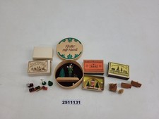 Miniatur Figuren Erzgebirge Zug Haus Baum Deko in Streichholzschachtel #2511131
